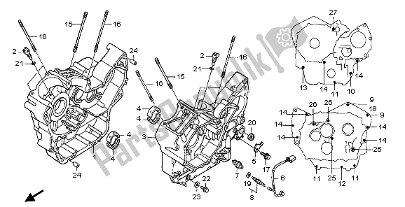 All parts for the Crankcase of the Honda NT 700V 2006