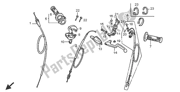 Wszystkie części do D? Wignia Klamki I Prze?? Cznik I Kabel Honda CR 85R SW 2005