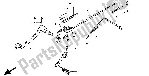 Tutte le parti per il Pedale del Honda CLR 125 1999