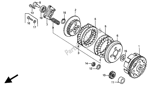 Tutte le parti per il Frizione del Honda XR 80R 1993