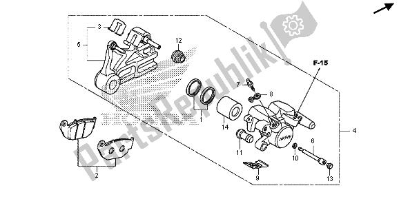 Tutte le parti per il Pinza Freno Posteriore del Honda CRF 250L 2015