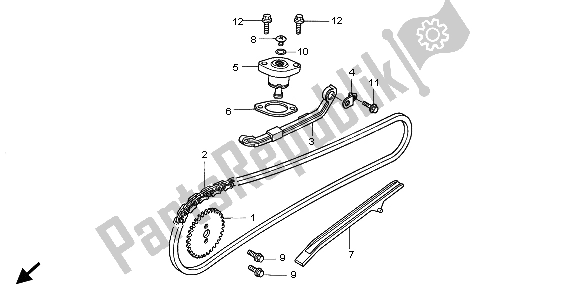 Alle onderdelen voor de Nokkenketting & Spanner van de Honda ANF 125 2007