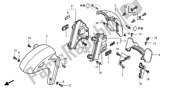 Todas las partes para Guardabarros Delantero de Honda GL 1800A 2005