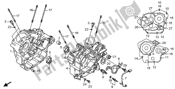 All parts for the Crankcase of the Honda XL 700V Transalp 2009