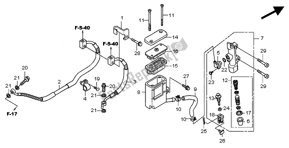 Todas las partes para Cilindro Maestro Del Freno Trasero de Honda CBR 250 RA 2011