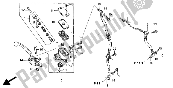 Toutes les pièces pour le Maître-cylindre De Frein Avant du Honda CBR 1100 XX 1999