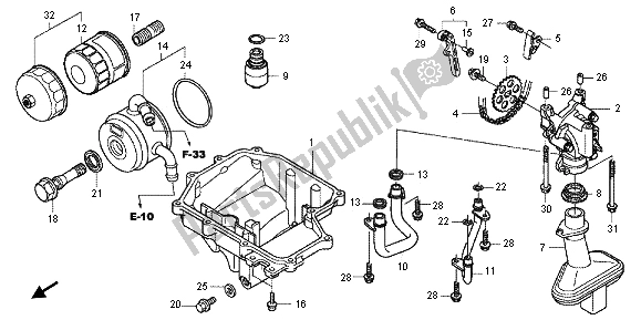 All parts for the Oil Pan & Oil Pump of the Honda CB 600F Hornet 2012