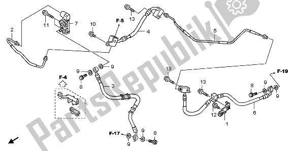 Tutte le parti per il Tubo Freno Posteriore del Honda NSS 250S 2009