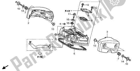 Alle onderdelen voor de Cilinderkopdeksel Achter van de Honda VT 125C 2006