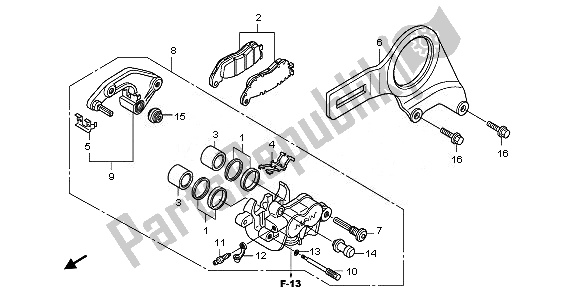 Todas las partes para Pinza De Freno Trasero de Honda CB 1000R 2011