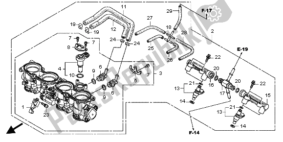 Tutte le parti per il Corpo Farfallato del Honda CBR 600 RA 2012