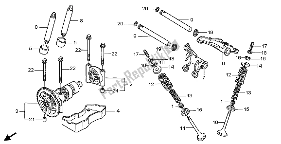 Tutte le parti per il Albero A Camme E Valvola del Honda TRX 680 FA 2007