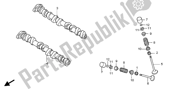 All parts for the Camshaft & Valve of the Honda CBF 1000A 2006