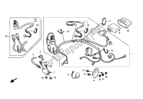 All parts for the Wire Harness of the Honda CRF 450R 2012
