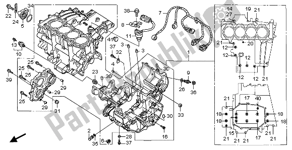 All parts for the Crankcase of the Honda CBF 1000T 2007