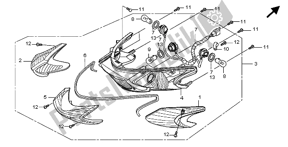 Toutes les pièces pour le Feu Arrière Combiné du Honda SH 125 2009