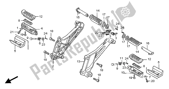 All parts for the Step of the Honda CB 500S 2002