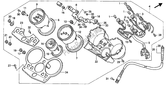 Tutte le parti per il Metro (mph) del Honda CB 1000F 1993