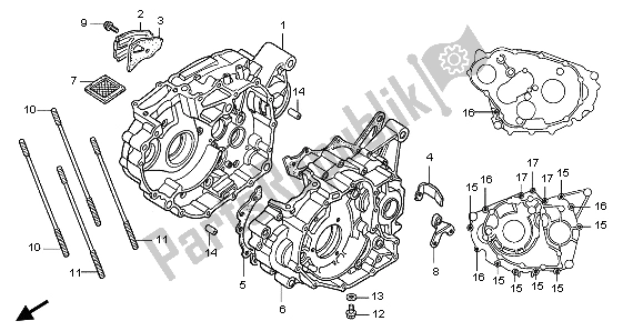 All parts for the Crankcase of the Honda TRX 300 EX Sporttrax 2001