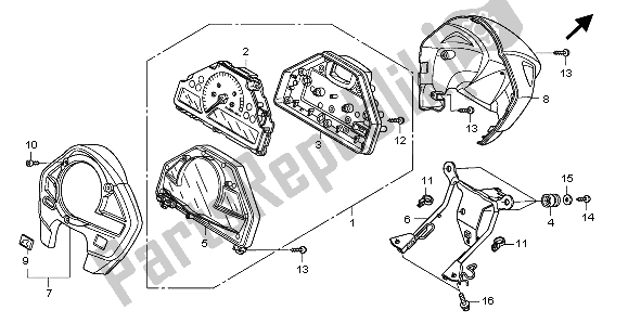 All parts for the Meter (mph) of the Honda CB 600F Hornet 2007