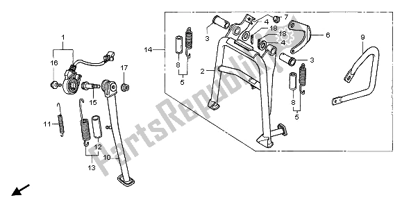 All parts for the Stand of the Honda XRV 750 Africa Twin 1995