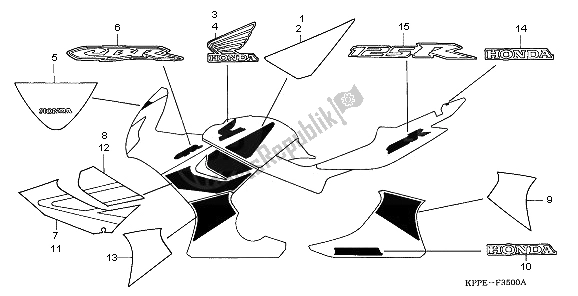 Tutte le parti per il Segno E Striscia del Honda CBR 125 RW 2006