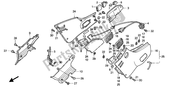 Todas las partes para Cubierta Lateral de Honda CBR 1000F 1988