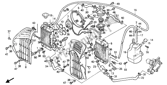 Todas as partes de Radiador do Honda XL 600V Transalp 1992