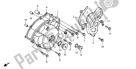 Wszystkie części do Lewa Pokrywa Skrzyni Korbowej Honda XR 400R 1998