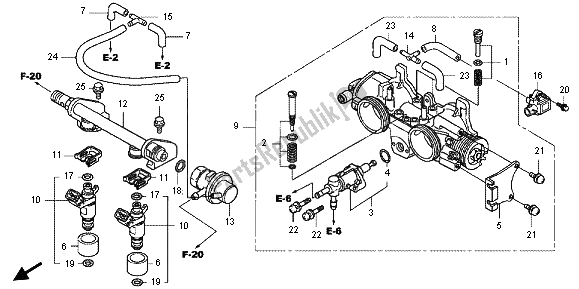 Toutes les pièces pour le Corps De Papillon du Honda FJS 600A 2012