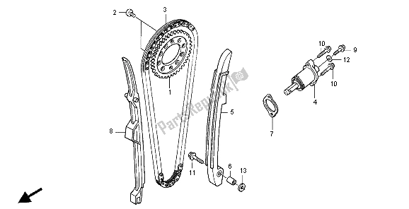 Todas las partes para Cadena De Levas Y Tensor de Honda XR 650R 2004