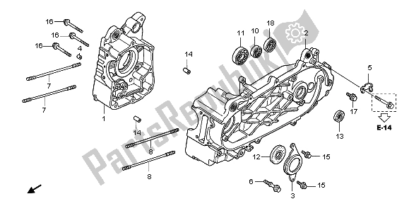 Alle onderdelen voor de Carter van de Honda PES 125R 2013