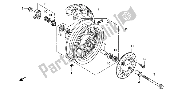 Tutte le parti per il Ruota Anteriore del Honda PES 125R 2013