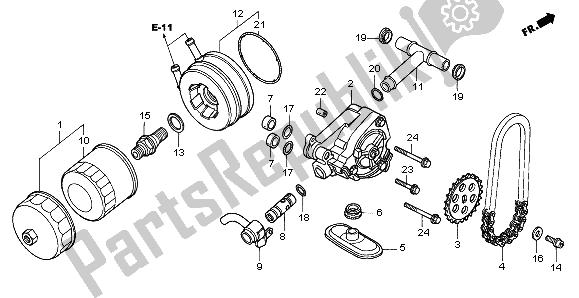 All parts for the Oil Filter & Oil Pump of the Honda NT 700V 2009