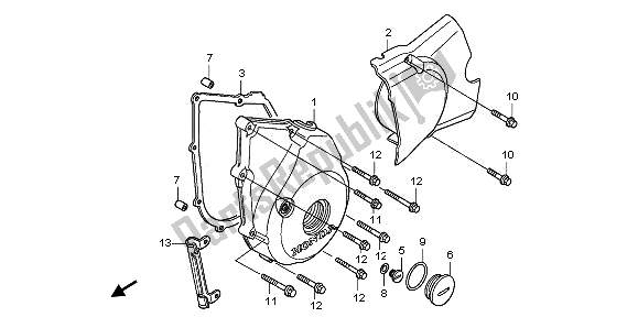 Toutes les pièces pour le Couvercle De Carter Gauche du Honda ANF 125 2010