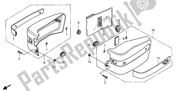 All parts for the Side Cover of the Honda CA 125 1996
