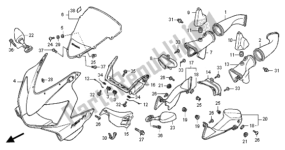 Wszystkie części do Górna Maska Honda CBR 600 FR 2001