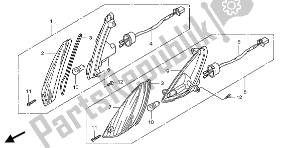 All parts for the Winker of the Honda PES 150 2007