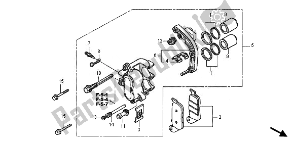 Toutes les pièces pour le étrier De Frein De Stationnement du Honda FJS 600A 2011