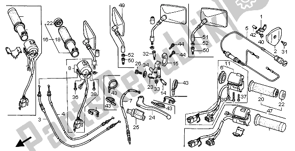 All parts for the Switch & Cable of the Honda VT 600C 1996