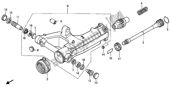 Toutes les pièces pour le Bras Oscillant du Honda NTV 650 1989