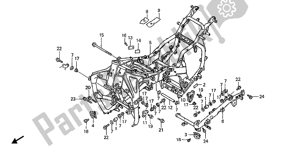 Todas as partes de Corpo Da Moldura do Honda GL 1500 1990