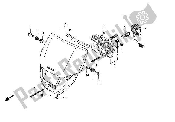 All parts for the Headlight of the Honda CRF 250X 2012