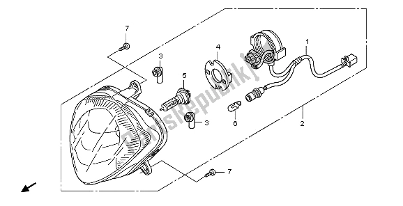 Alle onderdelen voor de Koplamp van de Honda PES 125R 2009