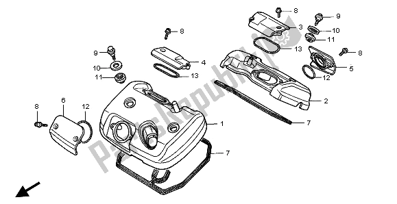 Todas las partes para Cubierta De Tapa De Cilindro de Honda VT 600C 1996