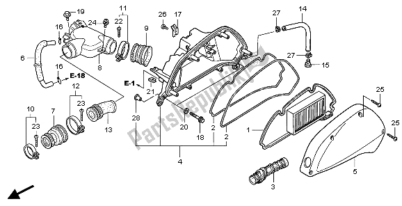 Todas las partes para Filtro De Aire de Honda SH 125 2007