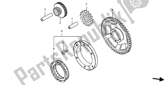 All parts for the Starting Clutch of the Honda FJS 400A 2009