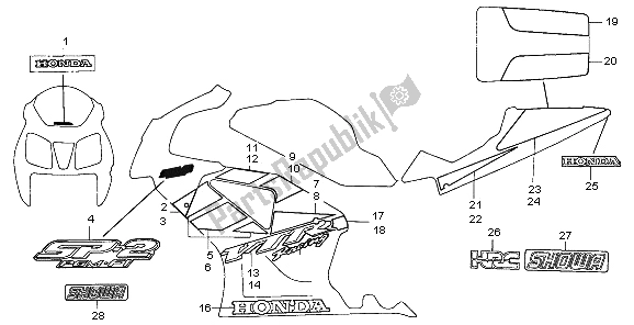 Wszystkie części do Znak I Pasek Honda VTR 1000 SP 2006