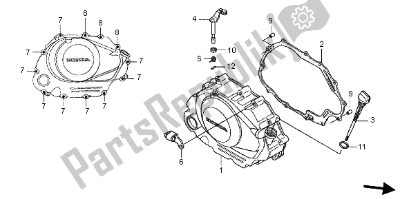 All parts for the Right Crankcase Cover of the Honda CBF 125M 2013