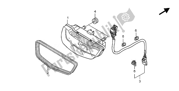 All parts for the Taillight of the Honda TRX 420 FA Fourtrax Rancher AT 2010